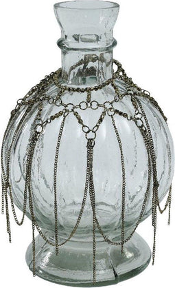 PTMD Elif Vaas met Ketting - 13 x 13 x 18 cm - Glas