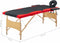 vidaXL - Massagetafel - inklapbaar - 2 - zones - hout - zwart - en - rood