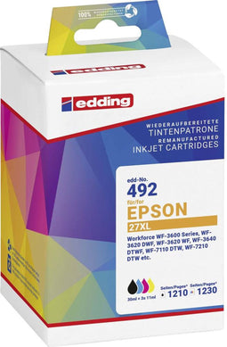 Edding Inktcartridge vervangt Epson T2715, T2711, T2712, T2713, T2714, 27XL Compatibel Combipack Zwart, Cyaan, Magenta,
