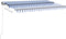 vidaXL - Luifel - automatisch - met - LED - en - windsensor - 400x350 - cm - blauw - wit