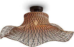 GOOD&MOJO Plafonniere Ibiza - Bamboe/Zwart - 65x65x20cm -