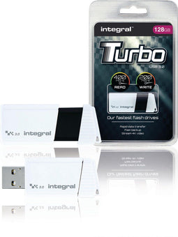Integral Turbo - USB 3.0 Flash Drive - 128GB - Wit