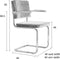Zuiver Ridge Rib Eetkamerstoelen met armleuning Lichtgrijs - Set van 2