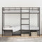 Stapelbed zonder matras 90x190 cm staal zwart