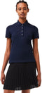 Lacoste Dames Poloshirt - Katoen - Parelmoeren knopen - Navy Blue - Maat 34