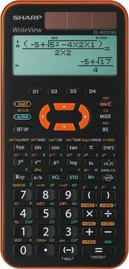 Sharp ELW531XGYR - Wetenschappelijke rekenmachine - 335 functies - zwart/oranje - 1x AAA batterij