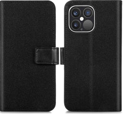 iMoshion Hoesje Geschikt voor iPhone 13 Pro Max Hoesje Met Pasjeshouder - iMoshion Luxe Canvas Bookcase - Zwart