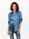 ONLY ONLJOJO BUTTON DNM SHIRT - Dames Blouse - Satijnen stof - Lange mouwen - Maat S