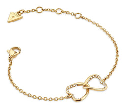 GUESS Armband Mon Amour Two Hearts Bracelet Yellow Gold Goudkleurig