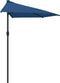 vidaXL - Balkonparasol - half - met - aluminium - paal - 270x144x222 - cm - blauw