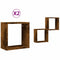 vidaXL - Wandrekken - kubus - 2 - st - 30x15x30 - cm - gerookt - eiken