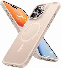 Torras Geschikt voor iPhone 16 Pro Max hoesje – slanke bescherming met magnetisch ondersteuning -Woestijngoud