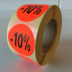 Klika - Etiket fluor rood 27mm -10% 500/rol - 30 stuks
