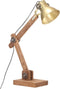 vidaXL Bureaulamp industrieel rond E27 58x18x90 cm messingkleurig