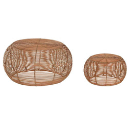 Set van 2 tafels Home ESPRIT Natuurlijk 60 x 60 x 30 cm