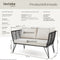 tectake® Sundo - Tuin-Loungesofa - Weerbestendig Rope-Design met Dikke Kussens - 131x131x71 cm