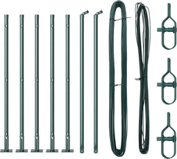 vidaXL - Fencepalen - met - basisplaten - 7 - stuks - Ø32mm - 90cm - Gegalvaniseerd - staal