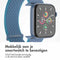 imoshion Nylon⁺ bandje - Geschikt voor Apple Watch 1, 2, 3, 4, 5, 6, 7, 8, 9, 10 (42 mm), SE - 38/40/41 mm - Blauw - One Size