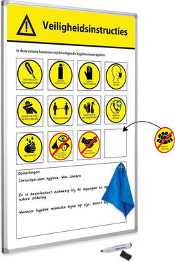 Veiligheidsbord 30x45 cm inclusief accessoires (Nederlandstalig)