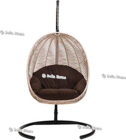 Egg Hangstoel Florino Crème - Incl. Frame & Bruine Kussen