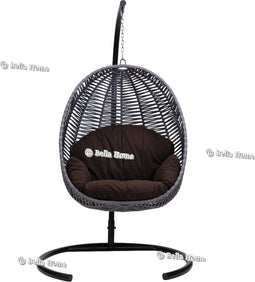 Egg Hangstoel Florino Grijs - Incl. Frame & Bruine Kussen