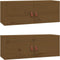 vidaXL - Wandkasten - massief grenenhout - honingbruin - 80x30x30 cm (2 stuks)