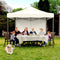 Niceey Partytent - 3x3m - Paviljoen - Opvouwbaar en Waterdicht - Feesttent met Zijwanden - Tuintent - Easy Up - Draagtas met Wielen - Beige