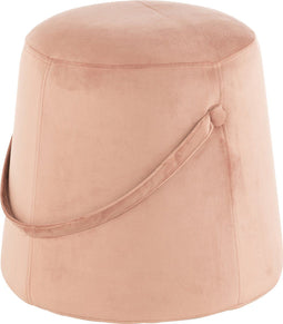 J-Line poef Handvat - velvet - roze - woonaccessoires