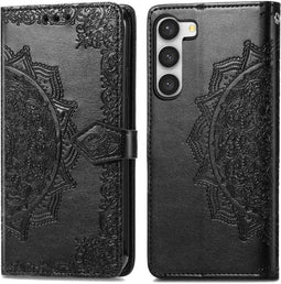 iMoshion Hoesje Geschikt voor Samsung Galaxy S23 Hoesje Met Pasjeshouder - iMoshion Mandala Bookcase - Zwart
