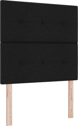 vidaXL - Hoofdbord - Knop - Gepoft - Zwart - 80 - cm - Stof