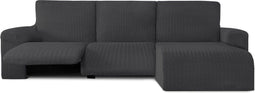 Hoes voor chaise longue met korte armleuning rechts Eysa JAZ Donker grijs 120 x 120 x 360 cm