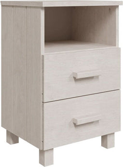 vidaXL - Nachtkastje - HAMAR - 40x35x62 - cm - massief - grenenhout - wit