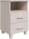 vidaXL - Nachtkastje - HAMAR - 40x35x62 - cm - massief - grenenhout - wit