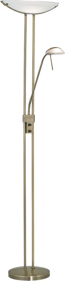 EGLO Baya Vloerlamp - klassiek - R7S/G9 - 180 cm - Brons/Wit - Dimbaar