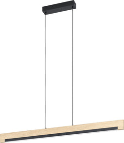 EGLO Camacho Hanglamp - LED - 110 cm - Zwart/Bruin - Dimbaar - FSC Hout