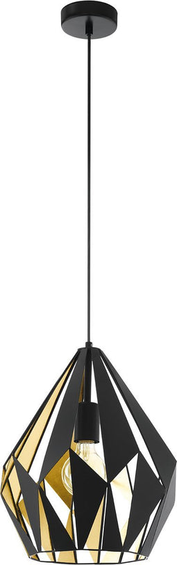 EGLO Carlton 1 Hanglamp - E27 - 1 lichts - Ø 31 cm - Zwart, Goud