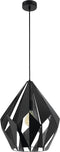 EGLO Carlton 1 Hanglamp - E27 - 38,5 cm - Zwart/Zilver