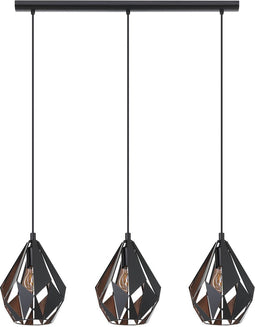 EGLO Carlton 1 Hanglamp - E27 - 80,5 cm - Zwart/Koper