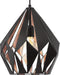 EGLO Carlton 1 Hanglamp - E27 - Ø 31 cm - Zwart/Koper