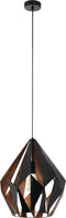 EGLO Carlton 1 Hanglamp - E27 - Ø 38,5 cm - Zwart/Koper