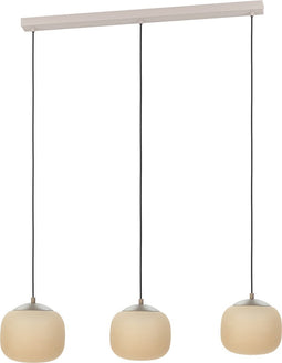 EGLO Cominio Hanglamp - E27 - 88,5 cm - Zandkleurig/Taupe - Glas