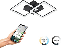 EGLO connect.z Paranday-Z Smart Plafondlamp - 52,5 cm - Zwart/Wit - Instelbaar wit licht - Dimbaar - Zigbee