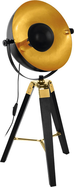 EGLO Covaleda Tafellamp - E27 - Ø 38 cm - Driepoot - Zwart/Goud