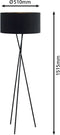 EGLO Fondachelli Vloerlamp - E27 - 151,5 cm - Zwart/Koper