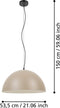 EGLO Gaetano 1 Hanglamp - E27 - Ø 53 cm - Zandkleur/Crème