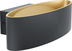 EGLO Maccacari Wandlamp - 1 lichts - LED - Zwart - Goud