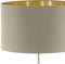 EGLO Maserlo Vloerlamp - E27 - 151 cm - Stof - Grijs/Taupe/Goud