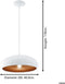 EGLO Mogano 1 Hanglamp - E27 - Ø 40 cm - Wit/Koper