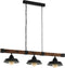 EGLO Oldbury Hanglamp - 3-Lichts - E27 zwart/bruin - FSC Hout