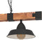 EGLO Oldbury Hanglamp - 3-Lichts - E27 zwart/bruin - FSC Hout